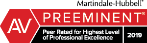 Martindale-Hubbell AV Preeminent - Peer Rated for Highest Level of Professional Excellence 2019